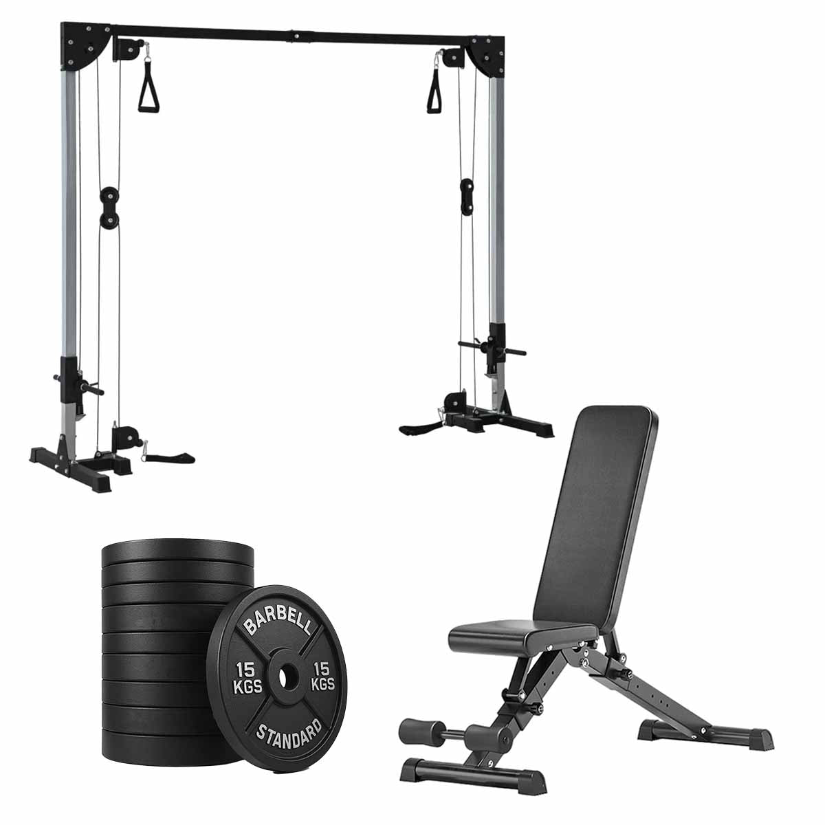 Home Gym Cable Crossover Machine – Adjustable Dual Pulley System
