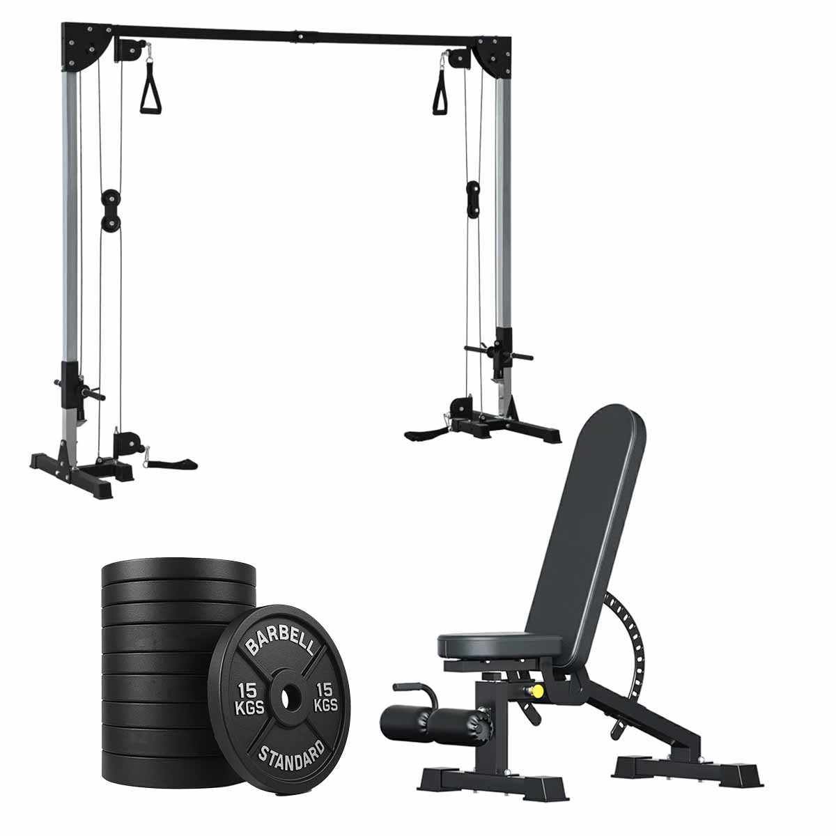 Home Gym Cable Crossover Machine – Adjustable Dual Pulley System