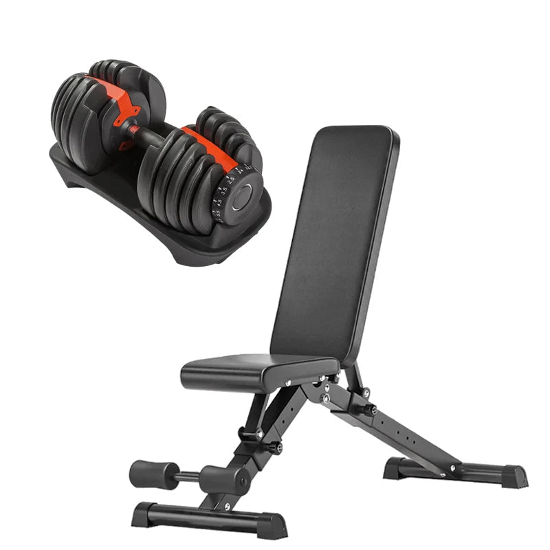 Adjustable Dumbbell Set 24kg (53lbs) – Quick Dial Weights for Home Gym