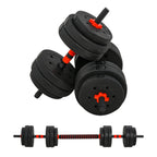 Adjustable Dumbbells & Barbell Set (20 kg / 25 kg / 30 kg) – 2-in-1 Home Gym Free Weights