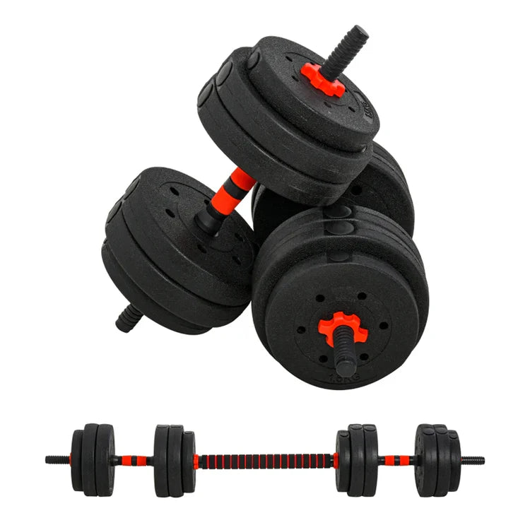 Adjustable Dumbbells & Barbell Set – 20kg, 25kg, 30kg 2-in-1 Weights