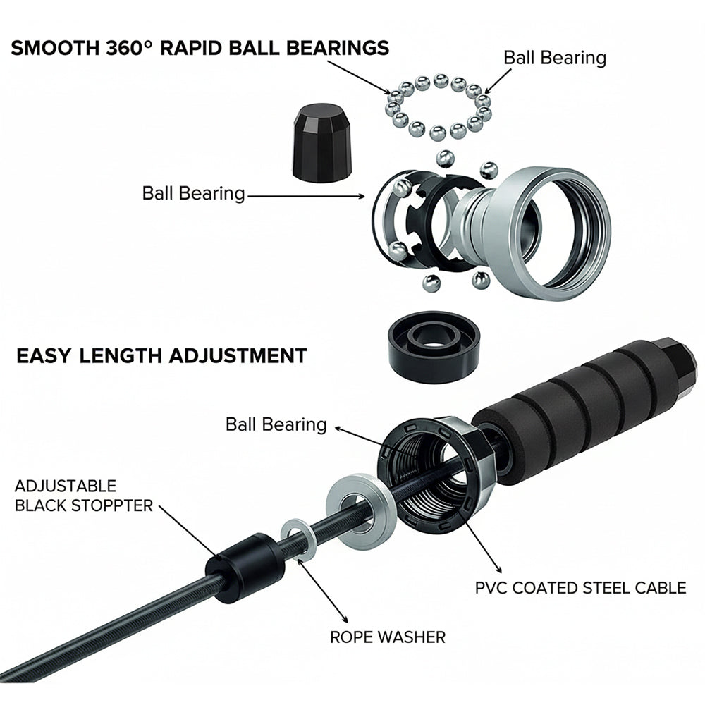 Adjustable Skipping Rope | Foam Handle Jump Rope UK