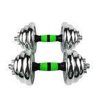 20kg Adjustable Steel Dumbbell Set – Walnut Handle Free Weights for Home Gym