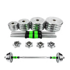 20kg Adjustable Steel Dumbbell Set – Walnut Handle Free Weights for Home Gym