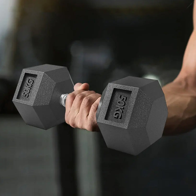 Hex Dumbbell Set – Rubber-Coated Weights for Home & Gym UK