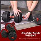 Adjustable Dumbbells & Barbell Set (20 kg / 25 kg / 30 kg) – 2-in-1 Home Gym Free Weights