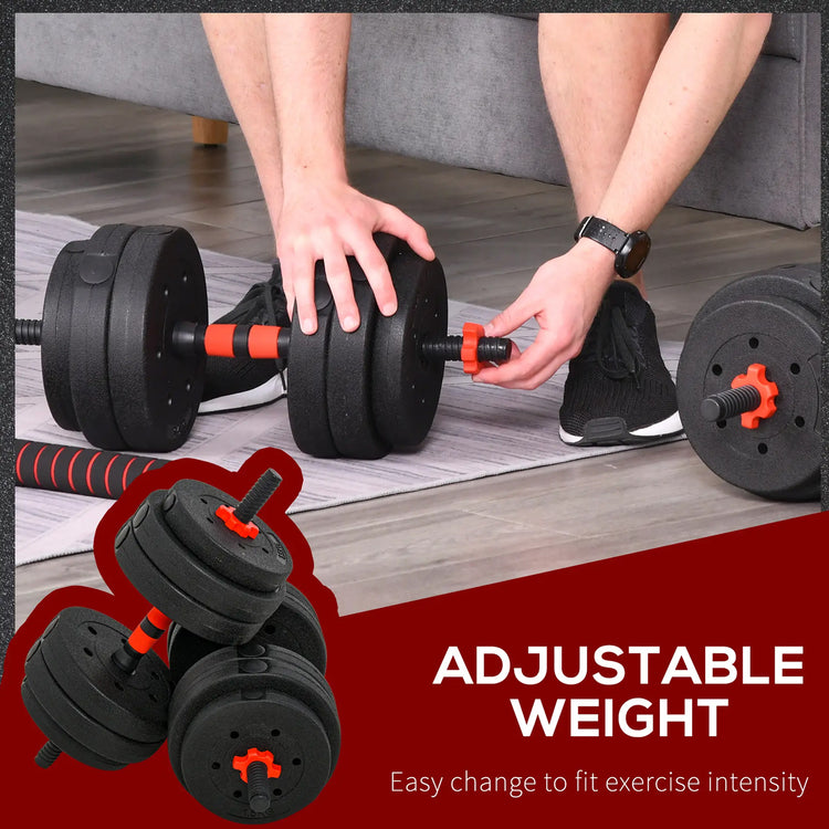 Adjustable Dumbbells & Barbell Set (20 kg / 25 kg / 30 kg) – 2-in-1 Home Gym Free Weights