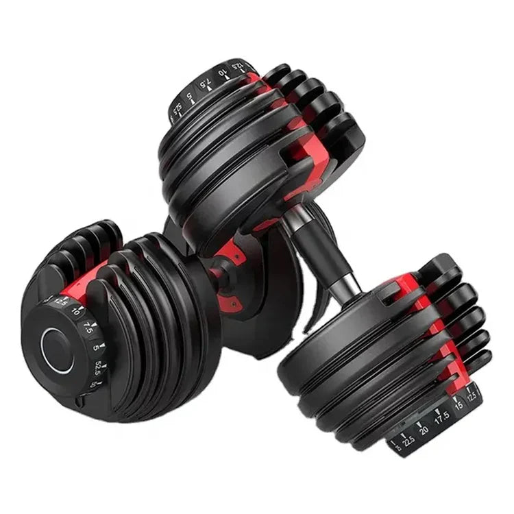 Adjustable Dumbbell Set 24kg (53lbs) – Quick Dial Weights for Home Gym