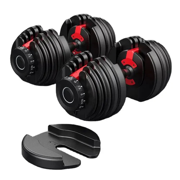 Adjustable Dumbbell Set 24kg (53lbs) – Quick Dial Weights for Home Gym