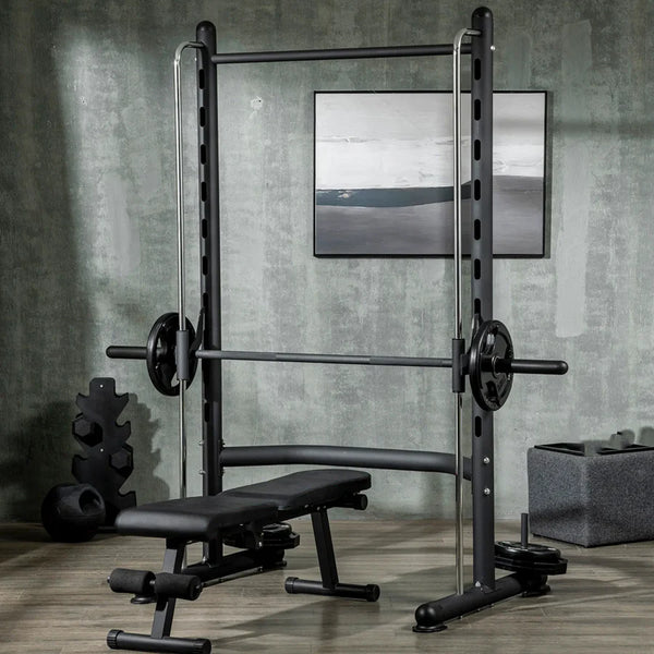 Adjustable squat rack with pull up bar for small home gym UK