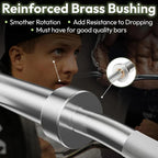 Olympic EZ Curl Bar – 47" Chrome Steel Barbell with Collars