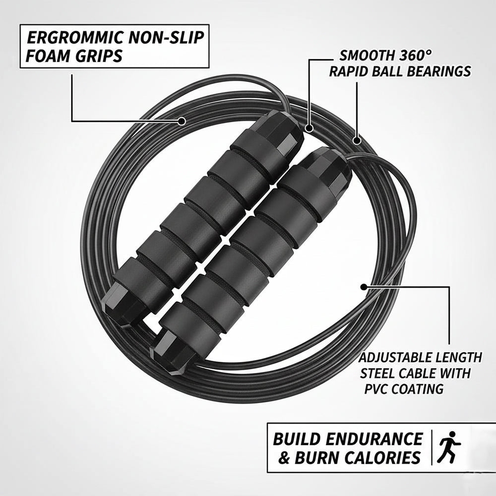 Adjustable Skipping Rope | Foam Handle Jump Rope UK