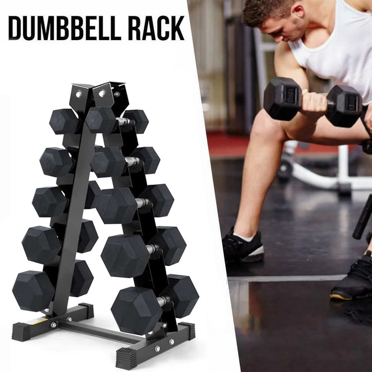 Hex Dumbbell Set – 6 Pairs with A6 Tree Rack in UK