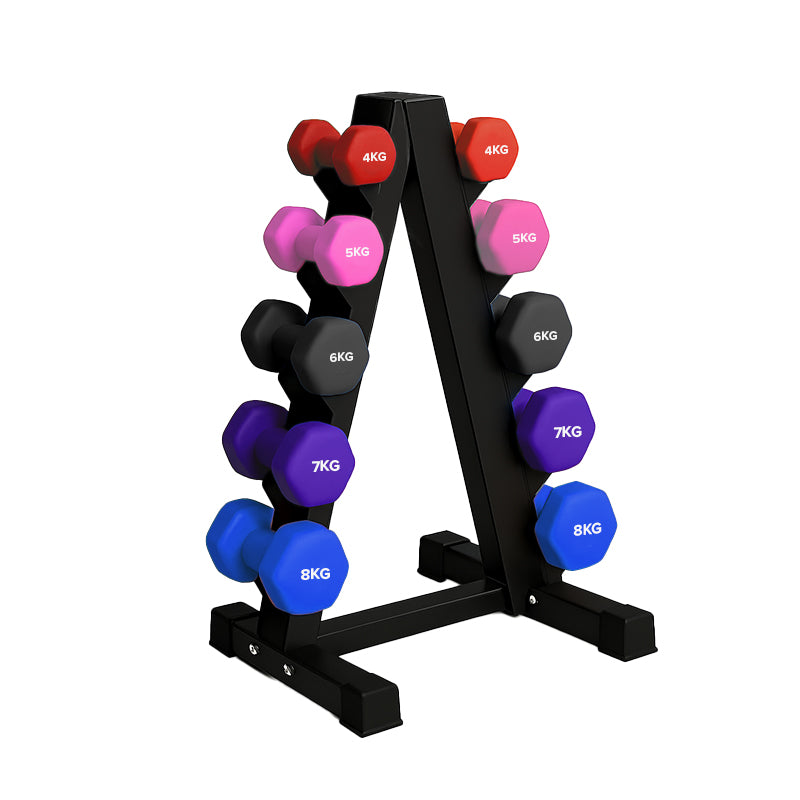 Neoprene Hex Dumbbell 5 Tree Rack