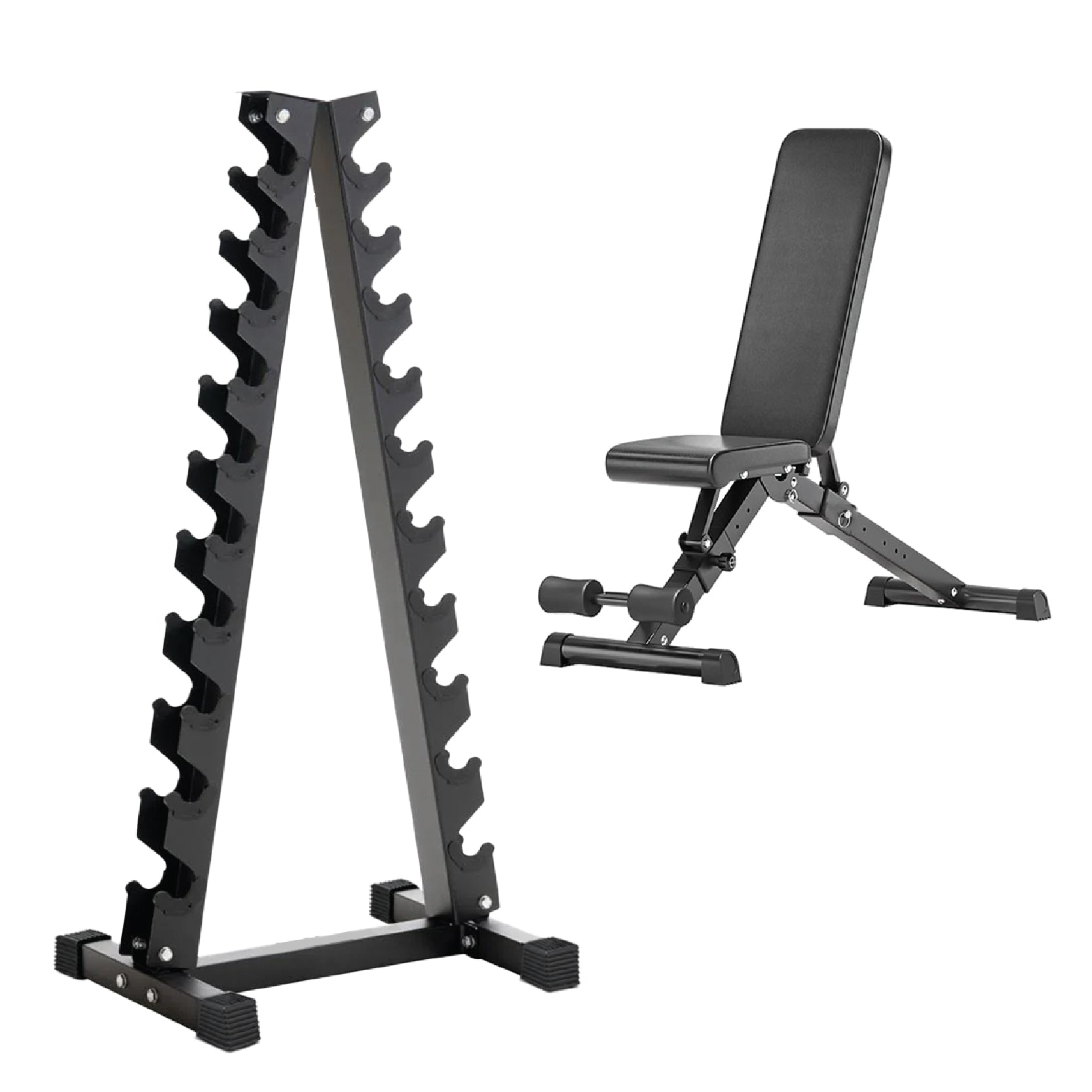Hex Dumbbell Set 10 Pairs with A10 Tree Rack