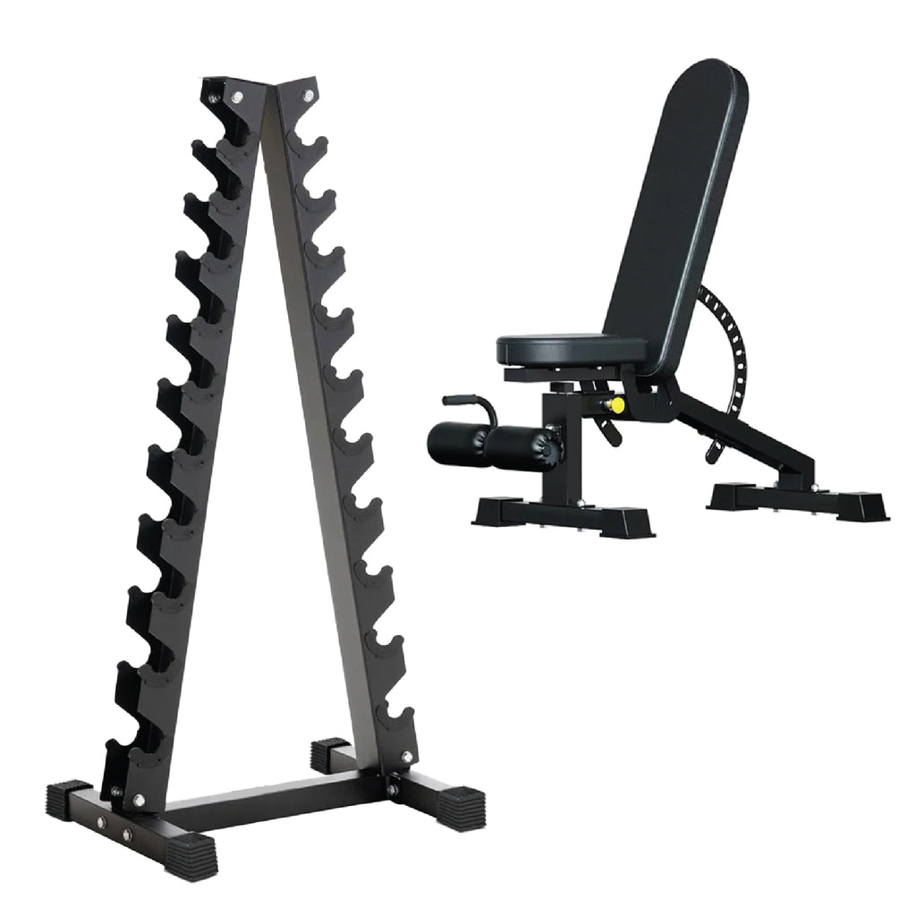 Hex Dumbbell Set 10 Pairs with A10 Tree Rack