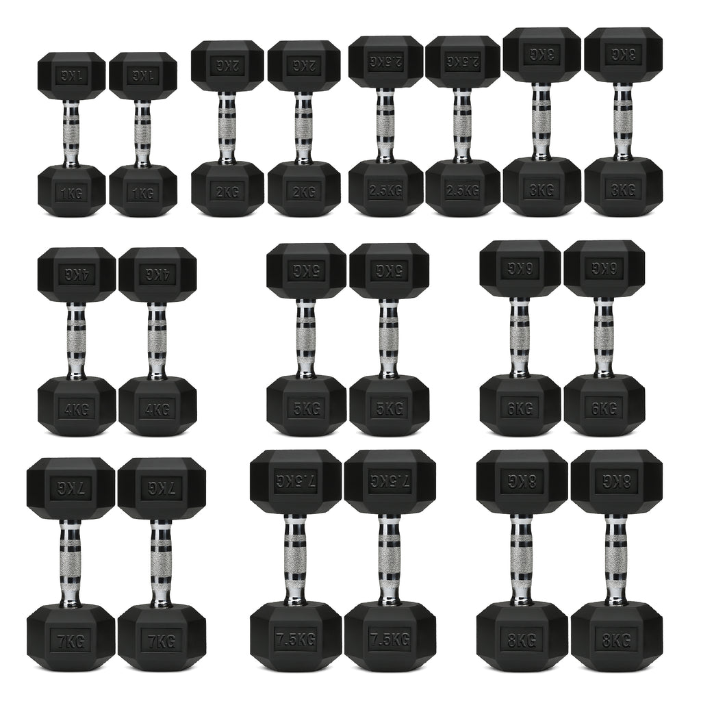 Hex Dumbbell Set 10 Pairs with A10 Tree Rack