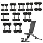 Hex Dumbbell Set 10 Pairs with A10 Tree Rack