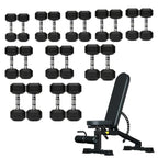 Hex Dumbbell Set 10 Pairs with A10 Tree Rack