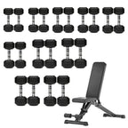 Hex Dumbbell Set 10 Pairs with A10 Tree Rack