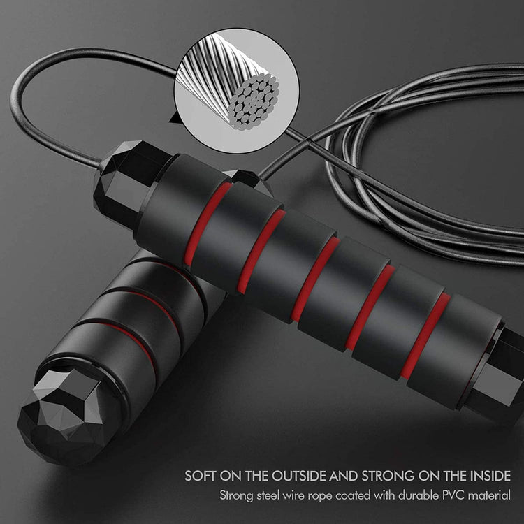 Skipping Rope Foam Handle Adjustable Speed Jump Rope for Cardio & Fitness