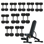 Hex Dumbbell Set 10 Pairs with A10 Tree Rack