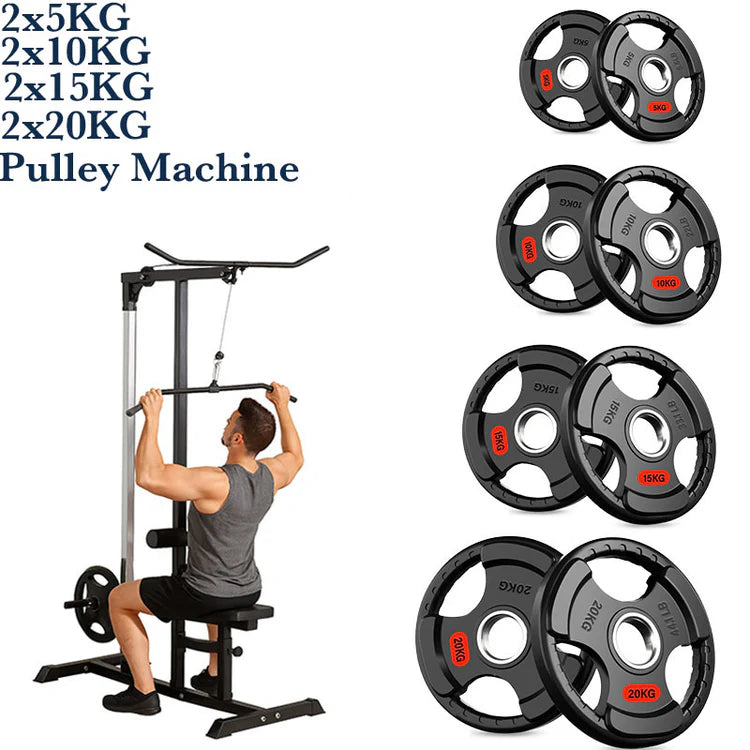 Exercise Pulley Machine Power Tower – Adjustable Seat & Cables