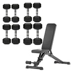 Hex Dumbbell Set 4 Pair with A5 Tier Rack