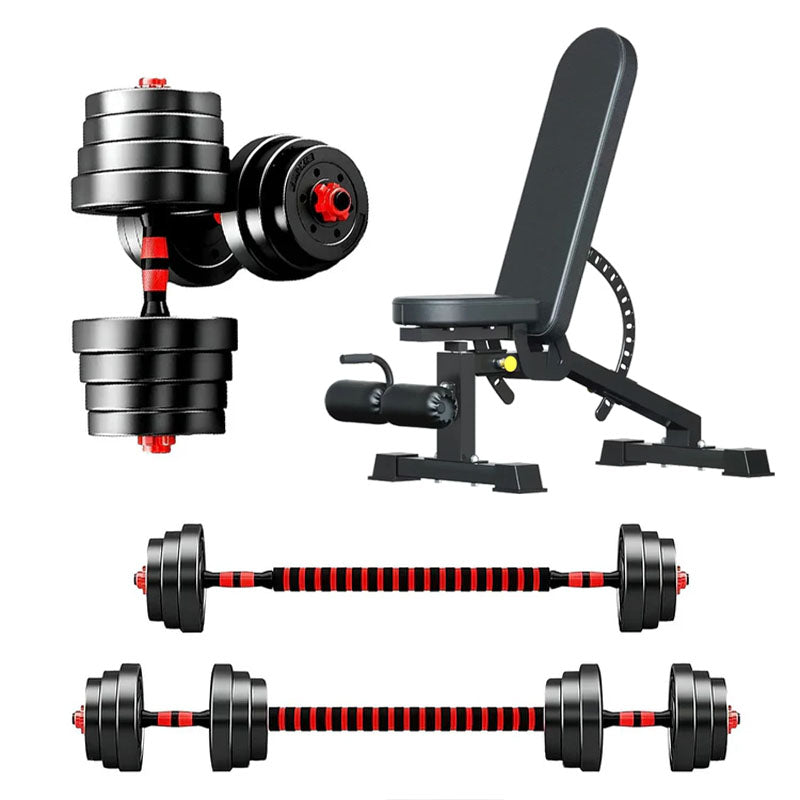 Adjustable Dumbbells & Barbell Set (20 kg / 25 kg / 30 kg) – 2-in-1 Home Gym Free Weights