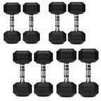 Hex Dumbbell Set 4 Pair with A5 Tier Rack