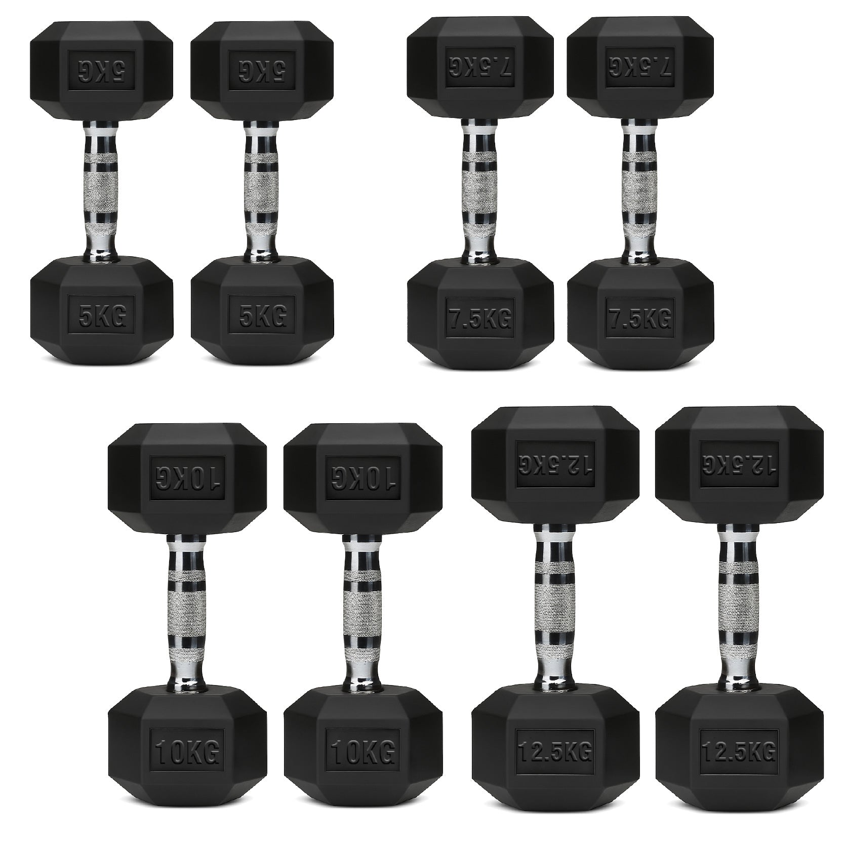 Hex Dumbbell Set 4 Pair with A5 Tier Rack