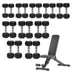 Hex Dumbbell Set 10 Pairs with A10 Tree Rack