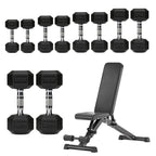 Hex Dumbbell Set – 5 Pairs with 5-Tier Tree Rack