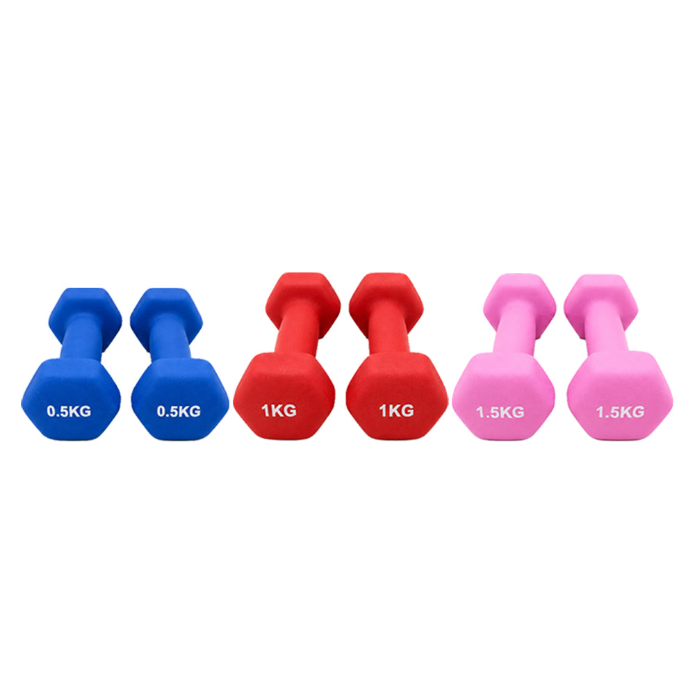 0.5kg - 2kg Neoprene Dumbbells Set