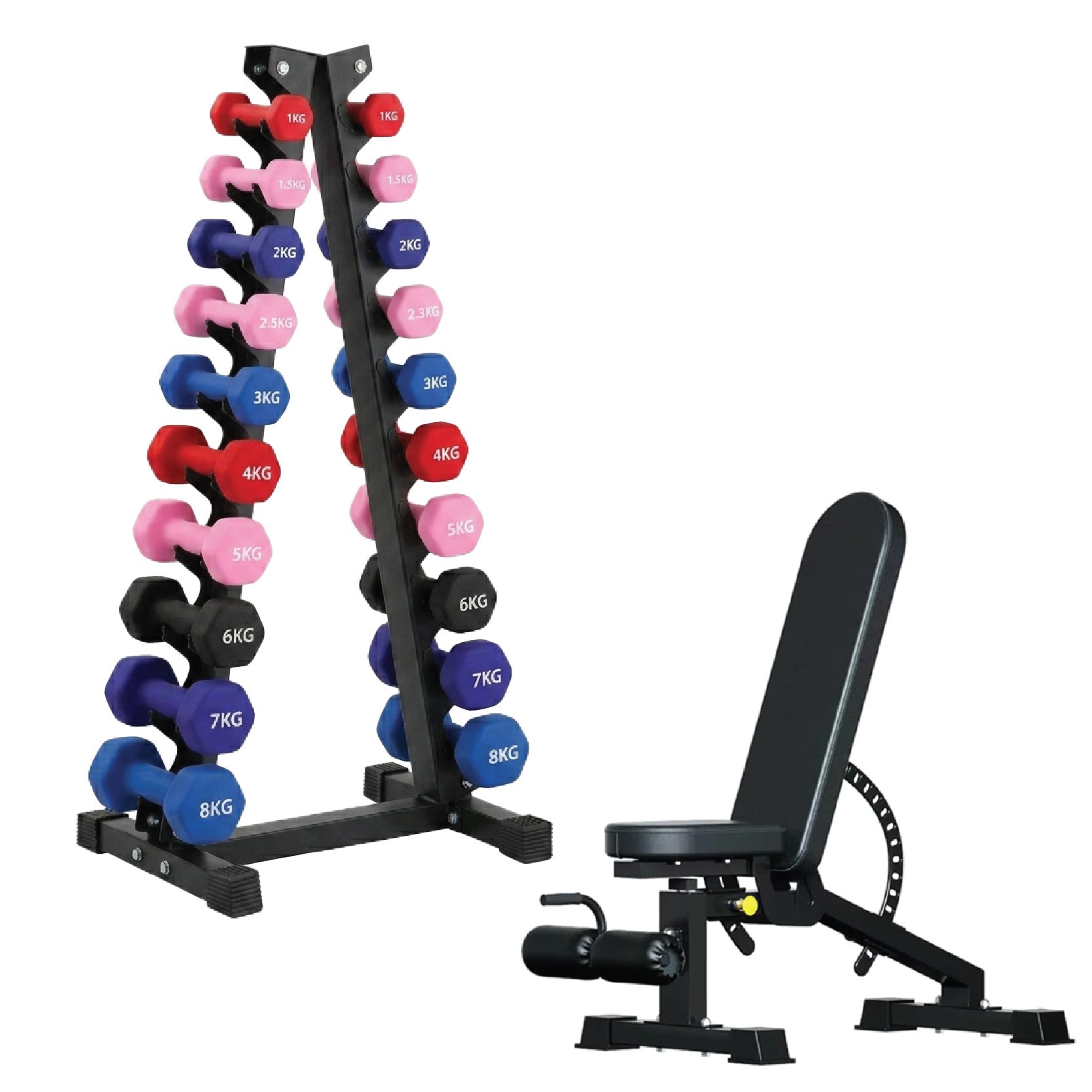 Neoprene Dumbbell 10 Tree Rack