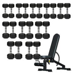 Hex Dumbbell Set 10 Pairs with A10 Tree Rack