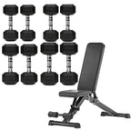 Hex Dumbbell Set 4 Pair with A5 Tier Rack