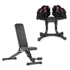 Adjustable Dumbbell Set 24kg (53lbs) – Quick Dial Weights for Home Gym