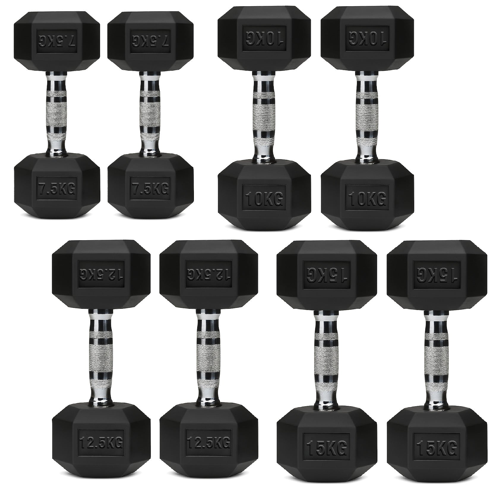 Hex Dumbbell Set 4 Pair with A5 Tier Rack