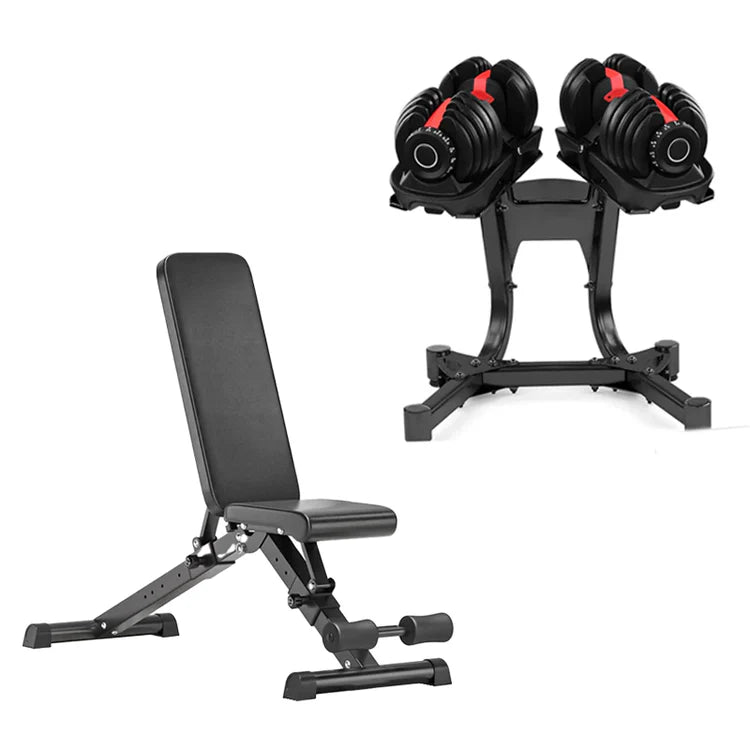 Adjustable Dumbbell Set 24kg (53lbs) – Quick Dial Weights for Home Gym