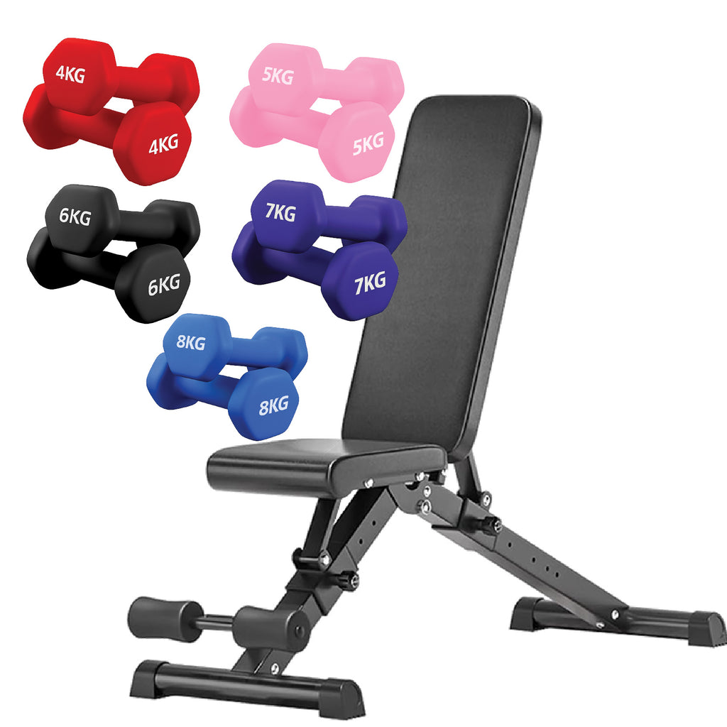 Neoprene Hex Dumbbell 5 Tree Rack