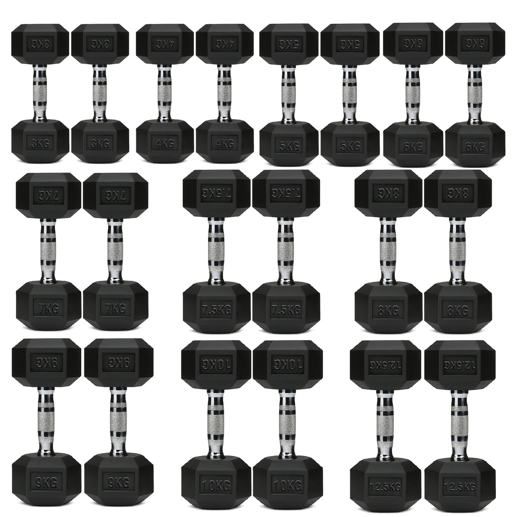 Hex Dumbbell Set 10 Pairs with A10 Tree Rack