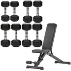 Hex Dumbbell Set 4 Pair with A5 Tier Rack