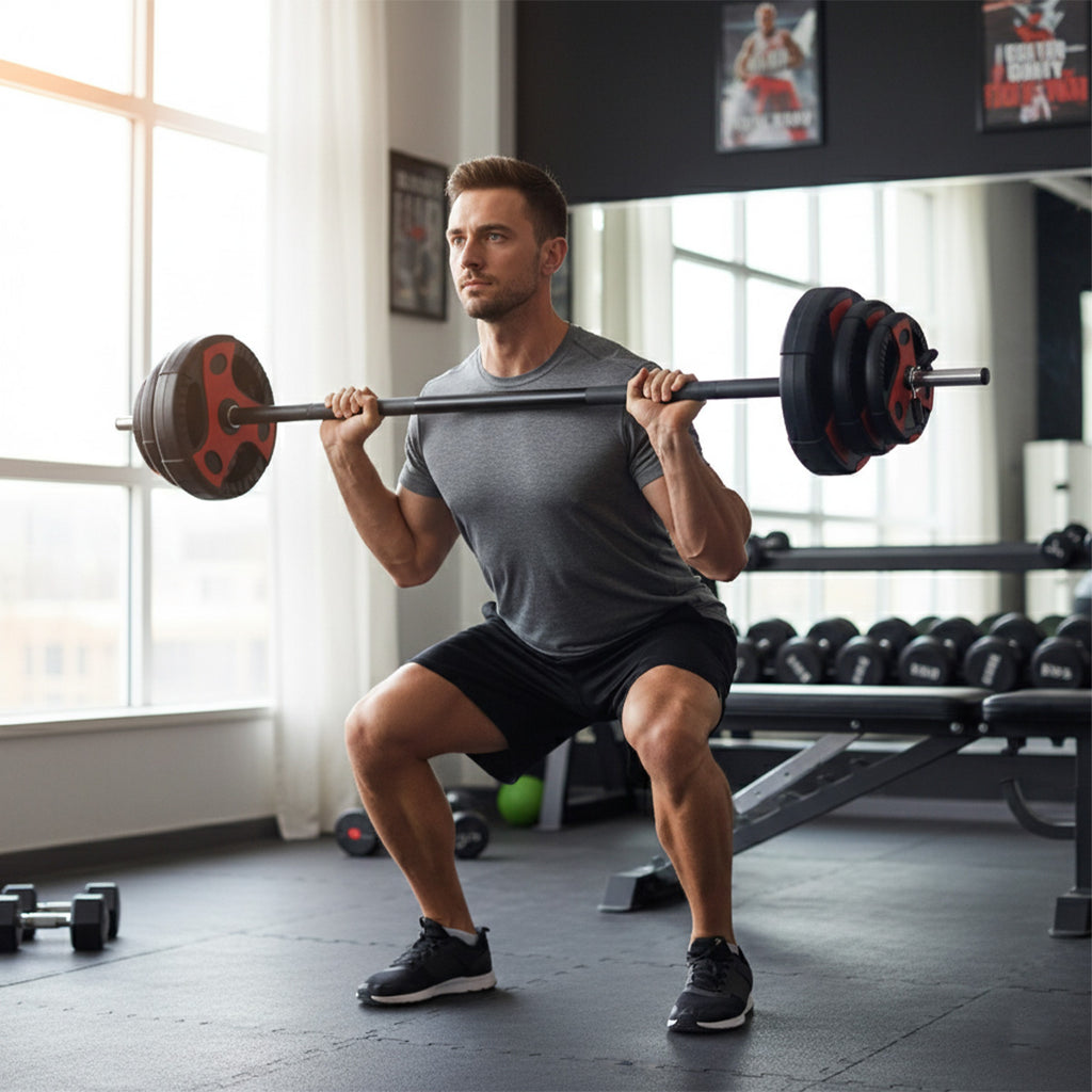 Adjustable Dumbbells & Barbell Set 65kg – 2-in-1 Free Weights for Home Gym