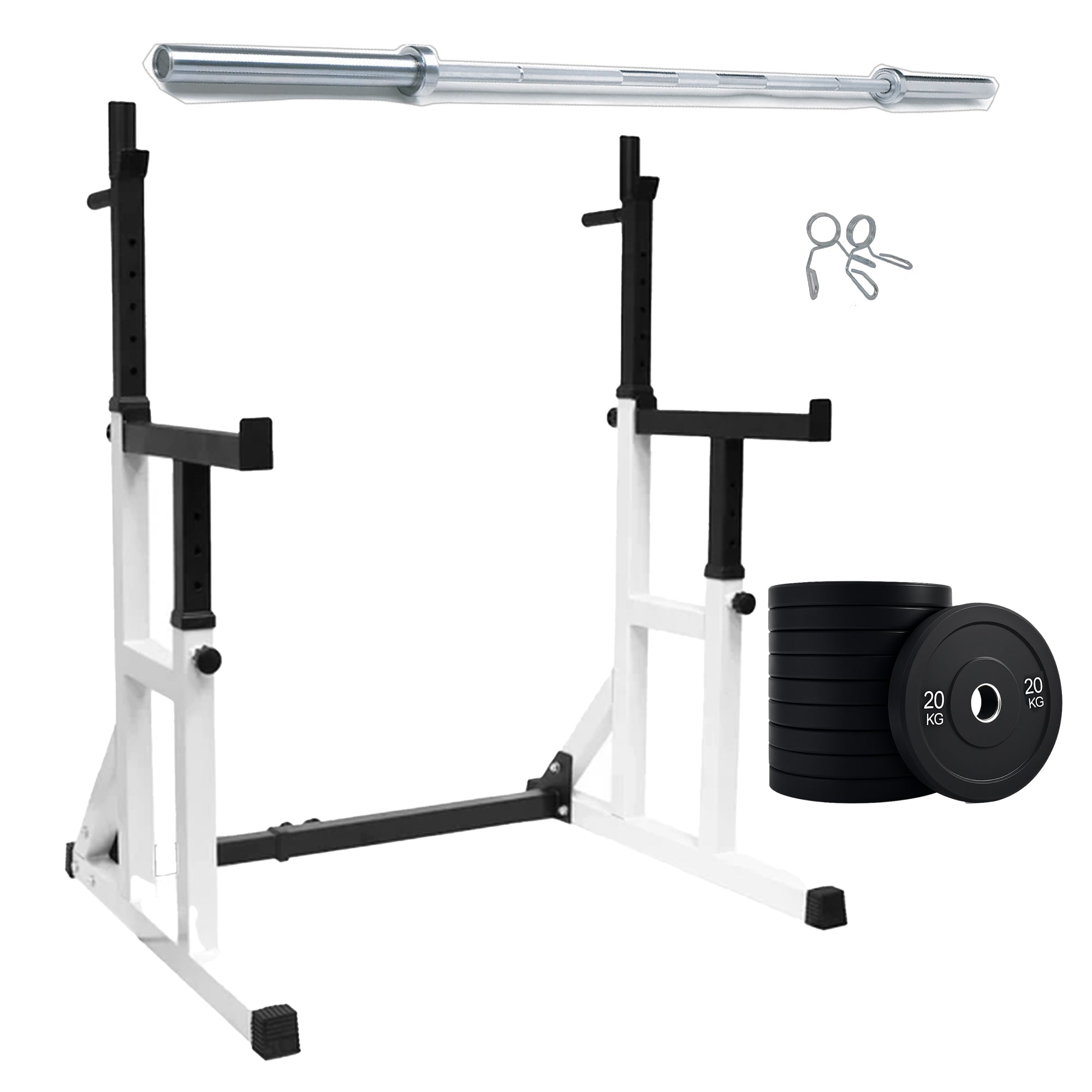 Heavy Duty Squat Rack Black & White