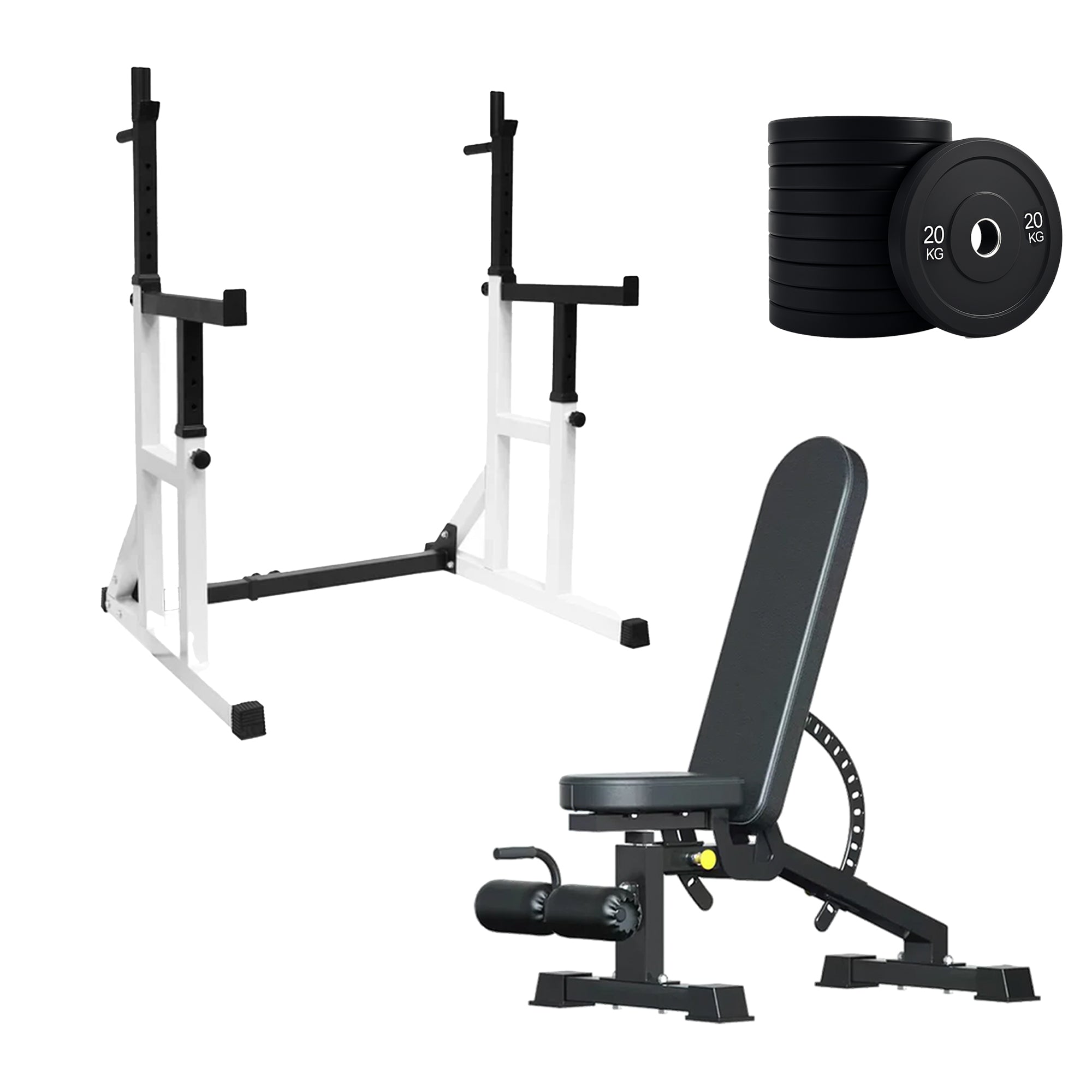 Heavy Duty Squat Rack Black & White
