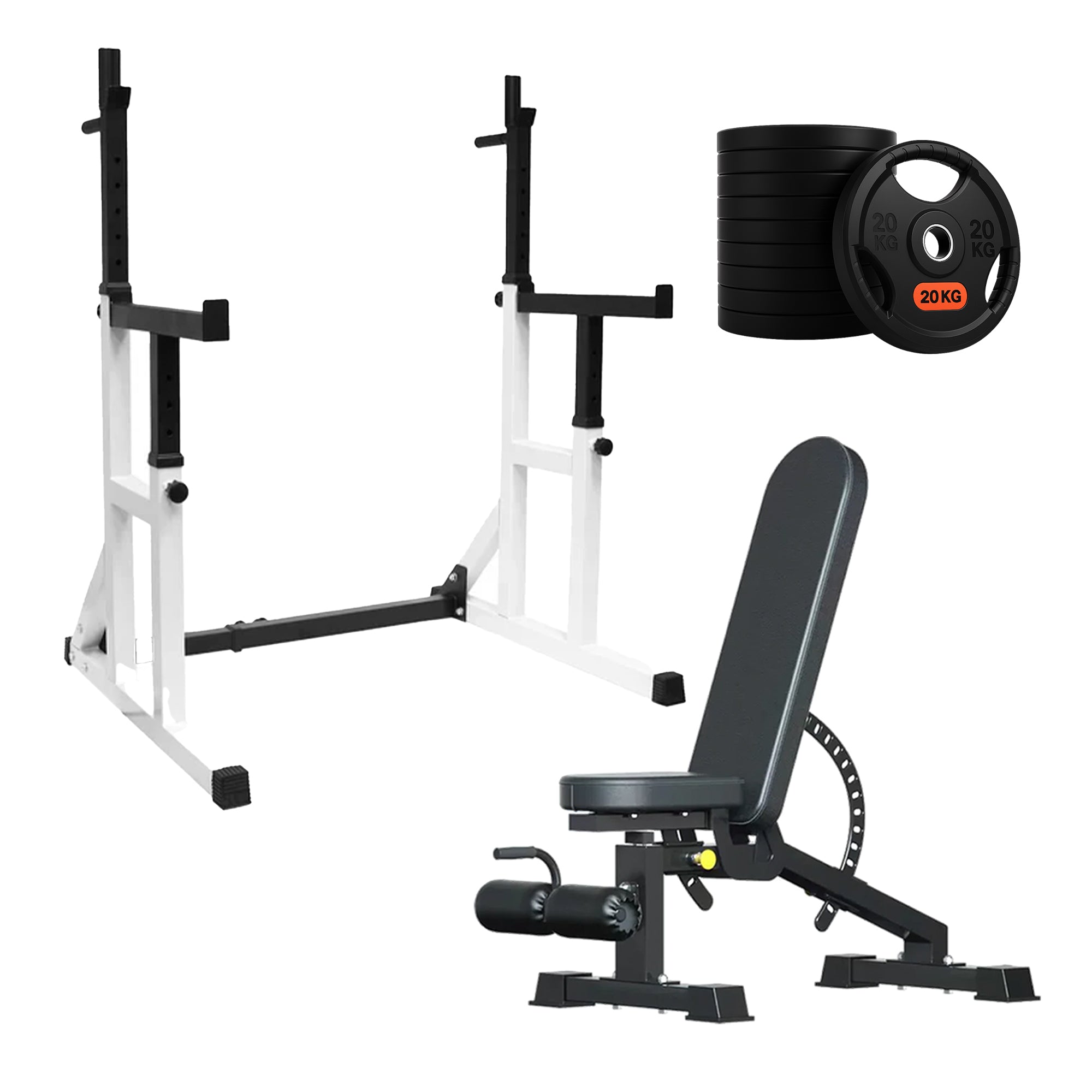 Heavy Duty Squat Rack Black & White