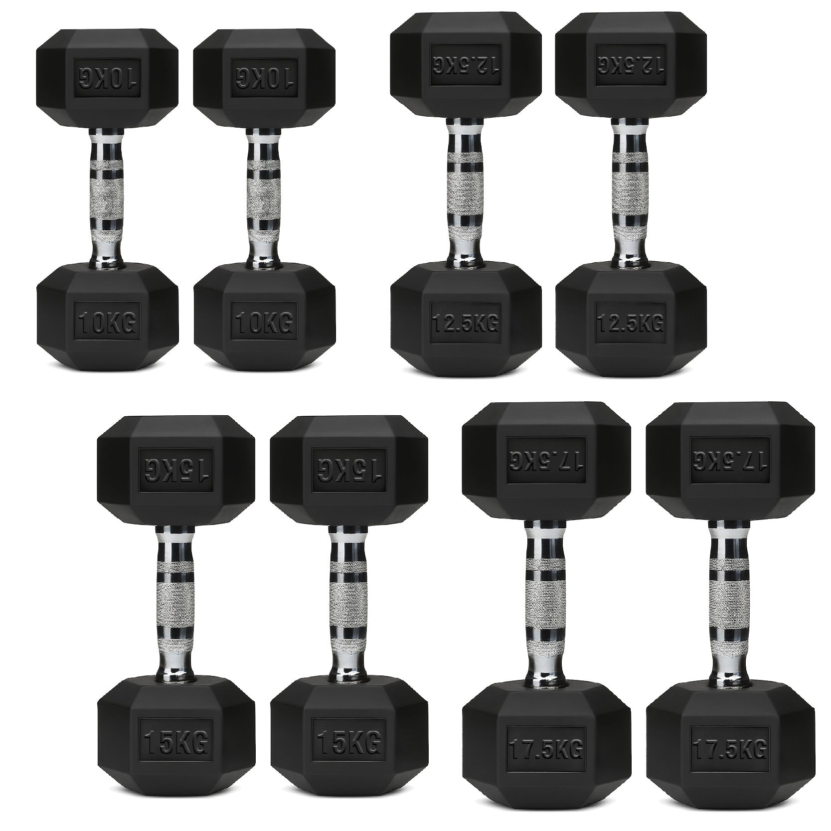 Hex Dumbbell Set 4 Pair with A5 Tier Rack