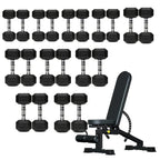 Hex Dumbbell Set 10 Pairs with A10 Tree Rack