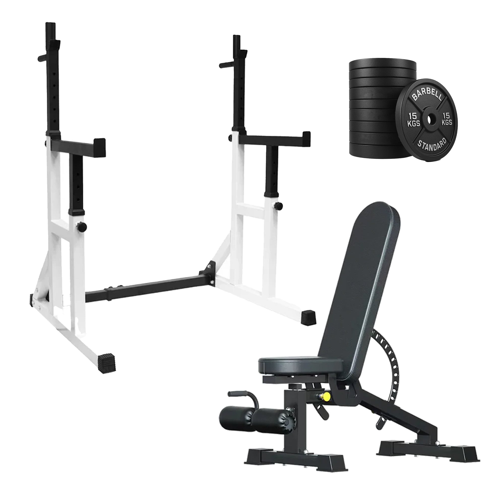 Heavy Duty Squat Rack Black & White